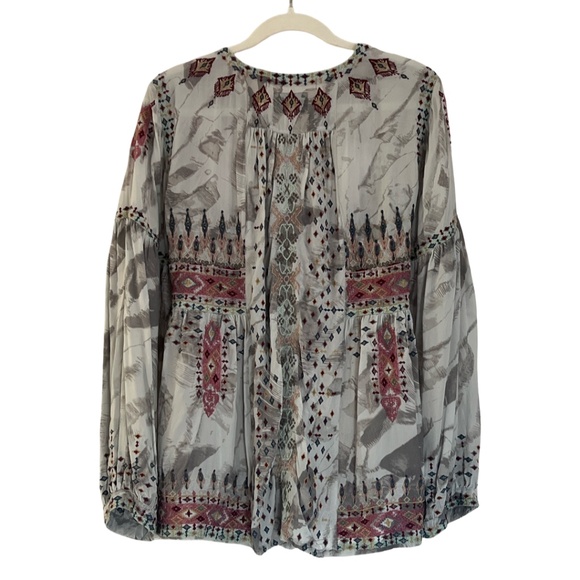 Johnny Was Women's Deliza Embroidered Silk Blouse Multi Colored Sz M - Picture 7 of 7